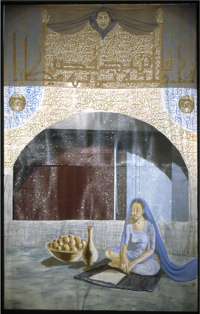 Mary worshipping in temple