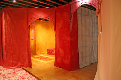 installation of dyed fabric