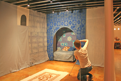 student documenting moroccan installation